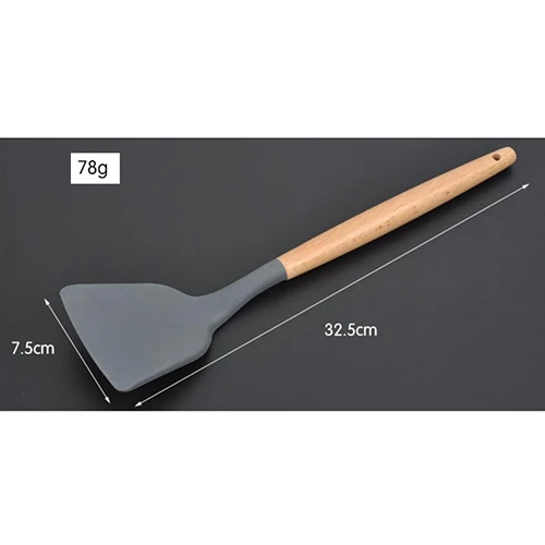 Полезная 8 видов черная силиконовая деревянная лопатка термостойкая суповая ложка антипригарная специальная кухонная лопатка для кухонных инструментов 100gA - Цвет: Friend Shovel