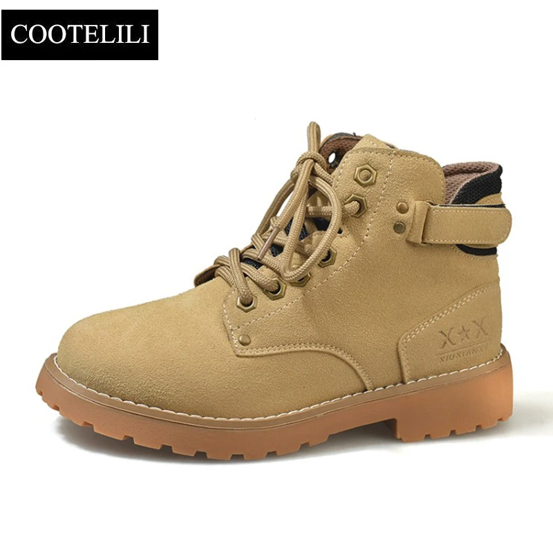 

COOTELILI Autumn Winter Shoes Women Fashion Suede Platform Shoes Motorcycle Boots Women Ankle Boots Snow Boots 35-40 Black