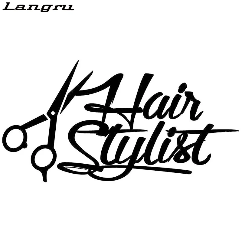 Langru Hair Stylist Decal Beauty Style Fashion Delicate Scissor Window ...