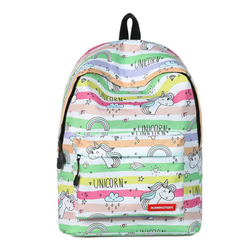Мультфильм сумка с единорогом рюкзак Новый холщовые школьные сумки Для женщин рюкзаки школьные сумки