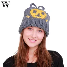 Женские теплые вязаные крючком зимние шерстяные вязаные лыжные детская Шапка-бини шапки, пушистая лампочка