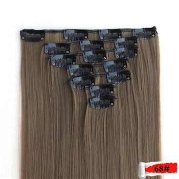 Qjz13055 1p Xi. rocks волосы для наращивания на заколках, парик, синтетические волосы для наращивания, прямые волосы на заколках, термостойкие волосы - Цвет: #60