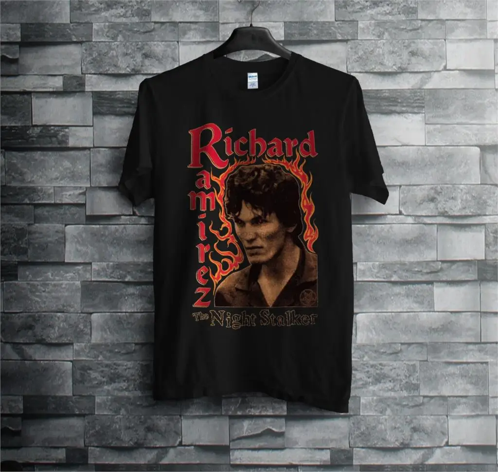 

Vtg Richard Ramirez The Night Stalker T-Shirt Serial Killer Top Reprint