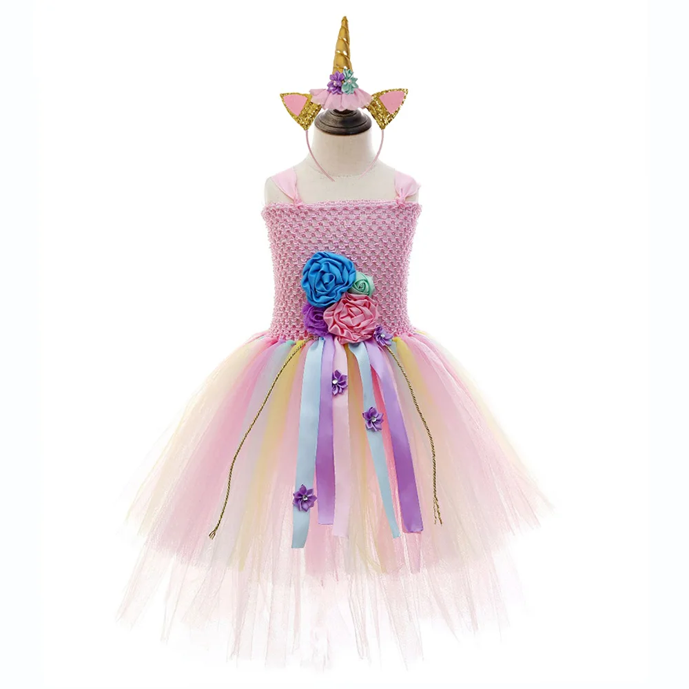 

Pink Top Pastel Tulle Tutu Party Unicorn Birthday Dress for Teens 3 Layers Cake Flower Girls Dress Unicorn Girls Clothes Vestido