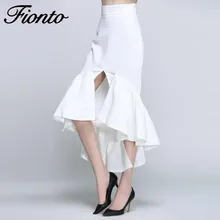 FIONTO Женская юбка-карандаш модная обтягивающая юбка Деловая одежда оборки подол Русалка Стиль пакет бедра женские вечерние юбки F098
