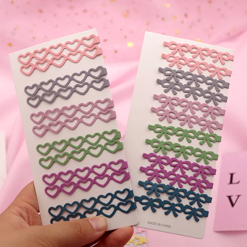 

Lily Wang Candy Color Lengthen Metal Hair Clips For Kids Cute Heart Star Shape Hair Grips Set Girls Hair Accessories Gift