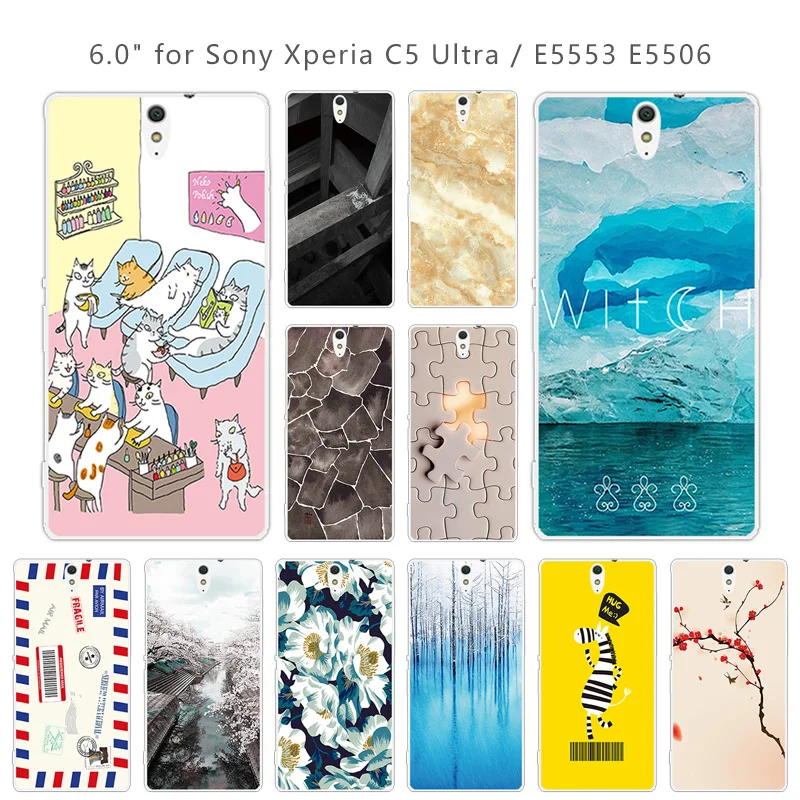 For Sony Xperia C5 Phone Cases Soft Silicone Square Back Cover 6.0 inch Clear TPU for Ultra / Dual E5533 Coque |