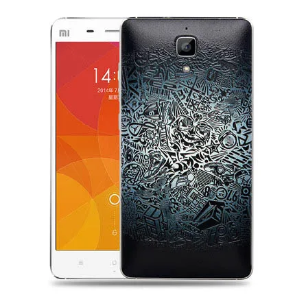 

For Xiaomi mi4 Original cover Xiaomi mi 4 battery cover original back cover Cartoon painted reliefs case 5.0" m4