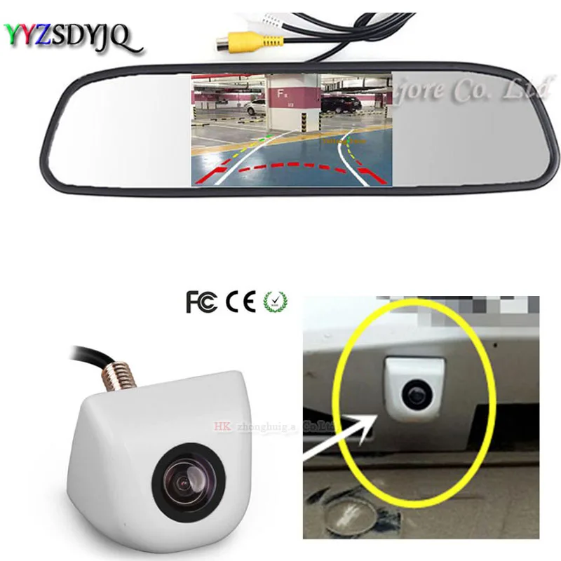 

YYZSDYJQ 4.3" inch LCD Car Rear View Monitor mirror + Color Intelligent Dynamic Trajectory Backup BACKUP CAMERA Parking Camera
