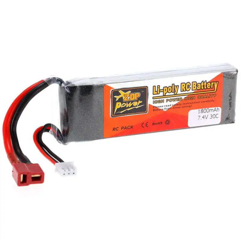 ZOP POWER Plug Lipo батарея для 2 S 7,4 V 1800 mah 30C T для QAV250 FPV гоночный RC Квадрокоптер Автомобильная лодка