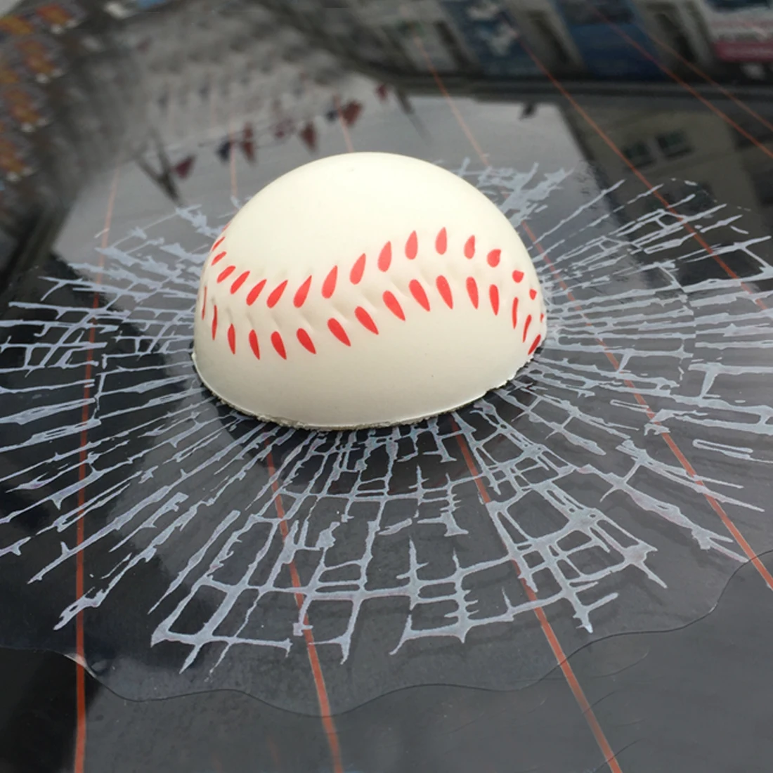 

Dewtreetali Finestra Decalcomanie Auto 3D Adesivi Per Auto Baseball Calcio Tennis Palla Colpisce Car Body Styling Divertente