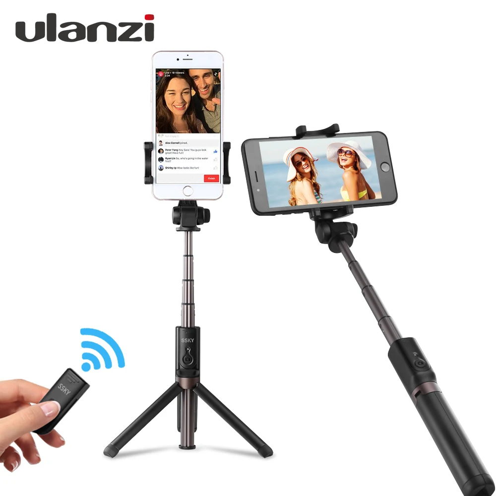 Ulanzi 3 in 1 Selfie Stick Tripod w 360 Degree Rotation Phone Clip