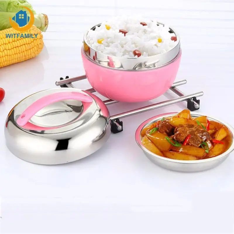 

0.8-1.3 liter Double Wall Stainless Steel apple Lunch Box Picnic Box Food Container Tableware Dinnerware with handle Thermos