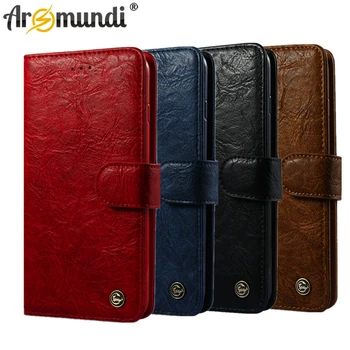 

ANXM UP Genuine Leather Wallet Case For iPhone X 6 6S 7 8 Plus With Card Slot Red Phone Case For iPhone 6 6S 7 8 Plus Cases