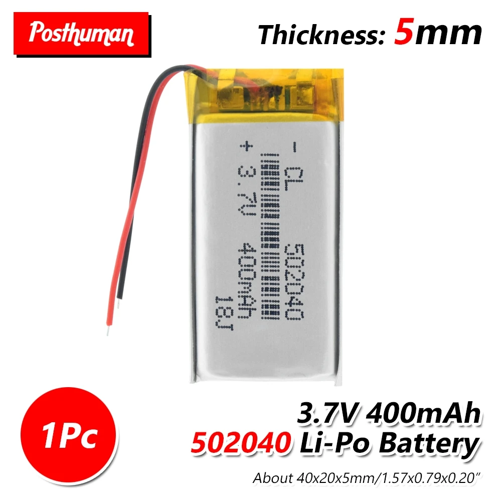 502040 Rechargeable Li-ion 3.7V lithium polymer batteries 400 mah With PCB For MP3 MP4 MP5 GPS PSP E-book Electric Toy LED Light - Цвет: 1 Piece