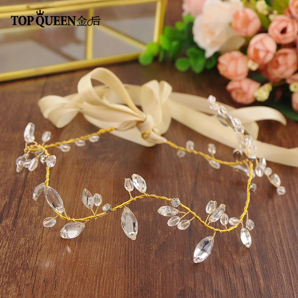 

TOPQUEEN HP108 Bridal Hair Jewelry Prom Headdress Handmade Beaded Crystal and Diamond Women Girls Wedding Hair Accessories