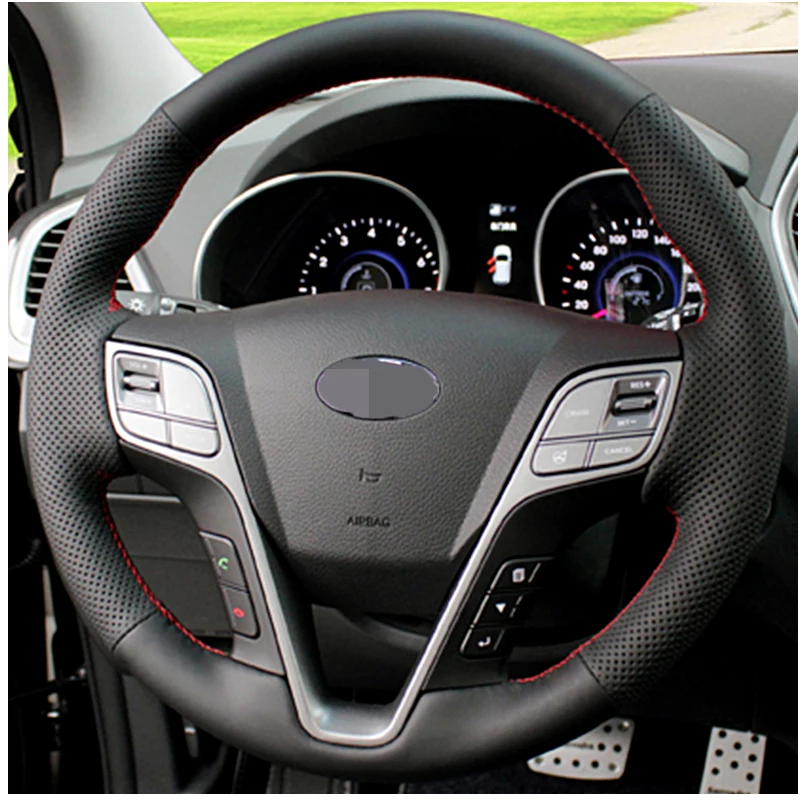 APPDEE DIY Car steering wheel cover Artificial Leather for HYUNDAI Santa Fe 2013 Grand ix45 Accessories interior APPDEE DIY Car steering wheel cover Artificial Leather for HYUNDAI Santa Fe 2013 Grand ix45 Accessories interior