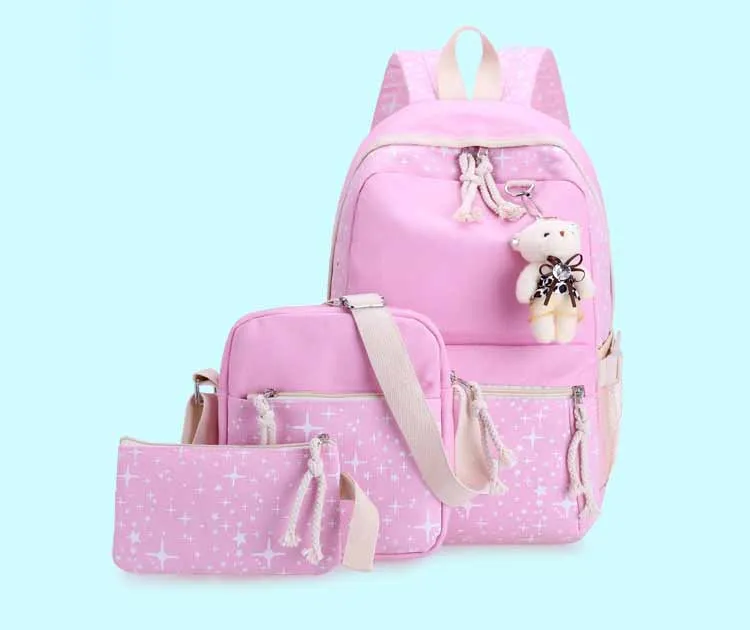 ZIRANYU 3 шт./компл. Для женщин холст школьный рюкзаки Колледж школьный мода для подростков мальчиков и девочек Moclila сумка