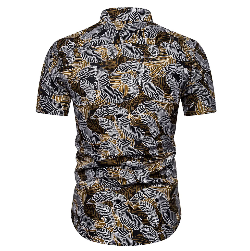 

Summer Shirt Men Fashion Men's Casual Button Hawaii Print Beach Short Sleeve Quick Dry Top Blouse Men Shirt Luxury Male Shirt