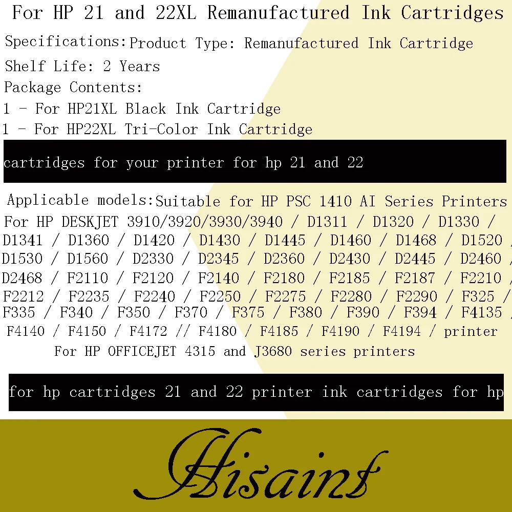 Чернильный картридж для принтера hp 21 22 DESKJET 3910 3920 D1311D1320 D1330 D1341|cartridge for printer|printer