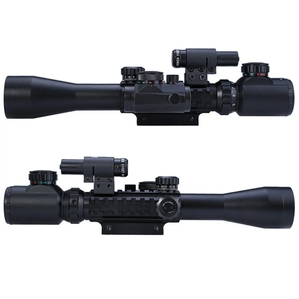 3-9X40 3 в 1 Red Dot Reflex Riflescope с 20 мм ласточкин хвост Красная Лазерная оптика Снайперский прицел для тактической охоты страйкбольного пистолета