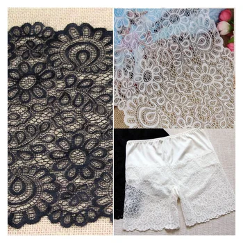 

3Yards 22cm Black White Lace Fabric DIY Crafts Sewing Suppies Decoration Accessories For Garments Elastic Lace Trim