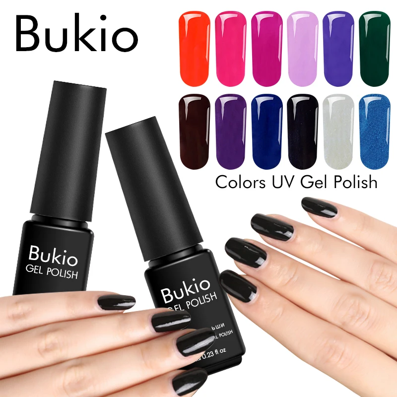 

Bukio Hybrid Lacquer 29 Pure Colors Everything for Manicure Semi Permanent Decorations for Nails Gel Varnish 7ml