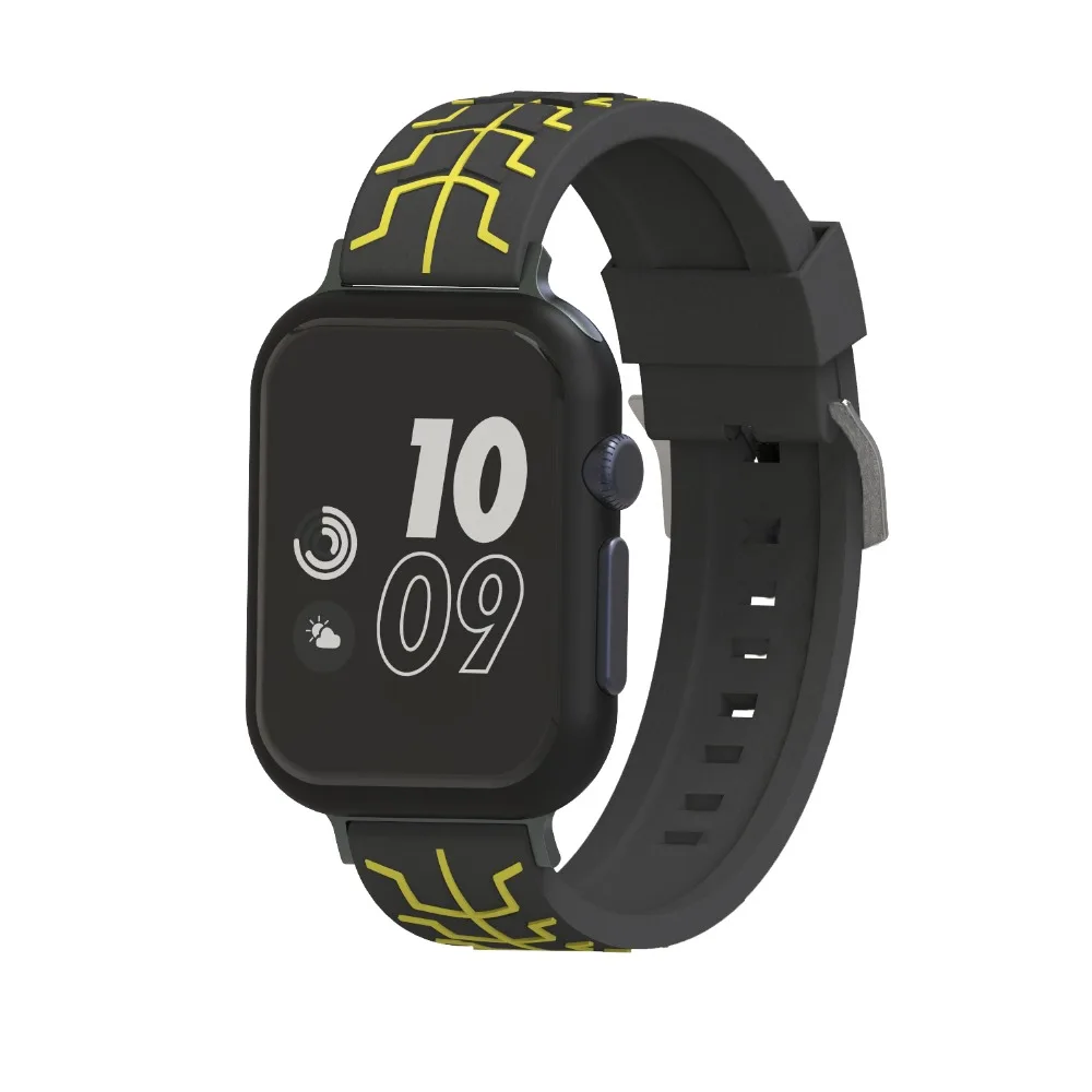 Спортивный силиконовый ремешок для Apple Watch браслет с серебристой металлической