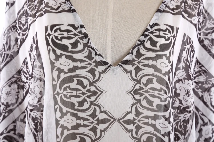Women's Print Turkish Kaftans Chiffon Caftan Loungewear-1