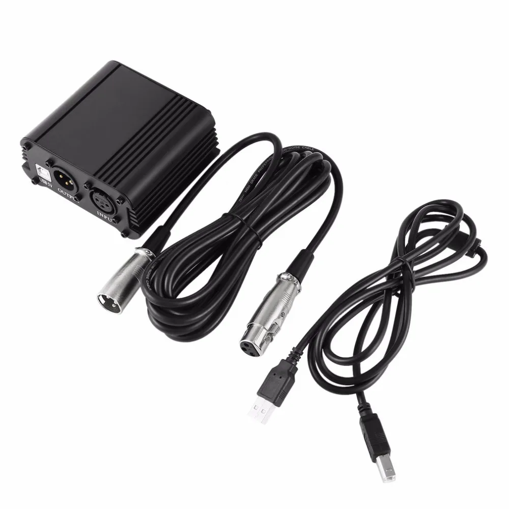 48V 1-канальный Phantom Питание с один XLR аудио кабель для конденсаторный микрофон