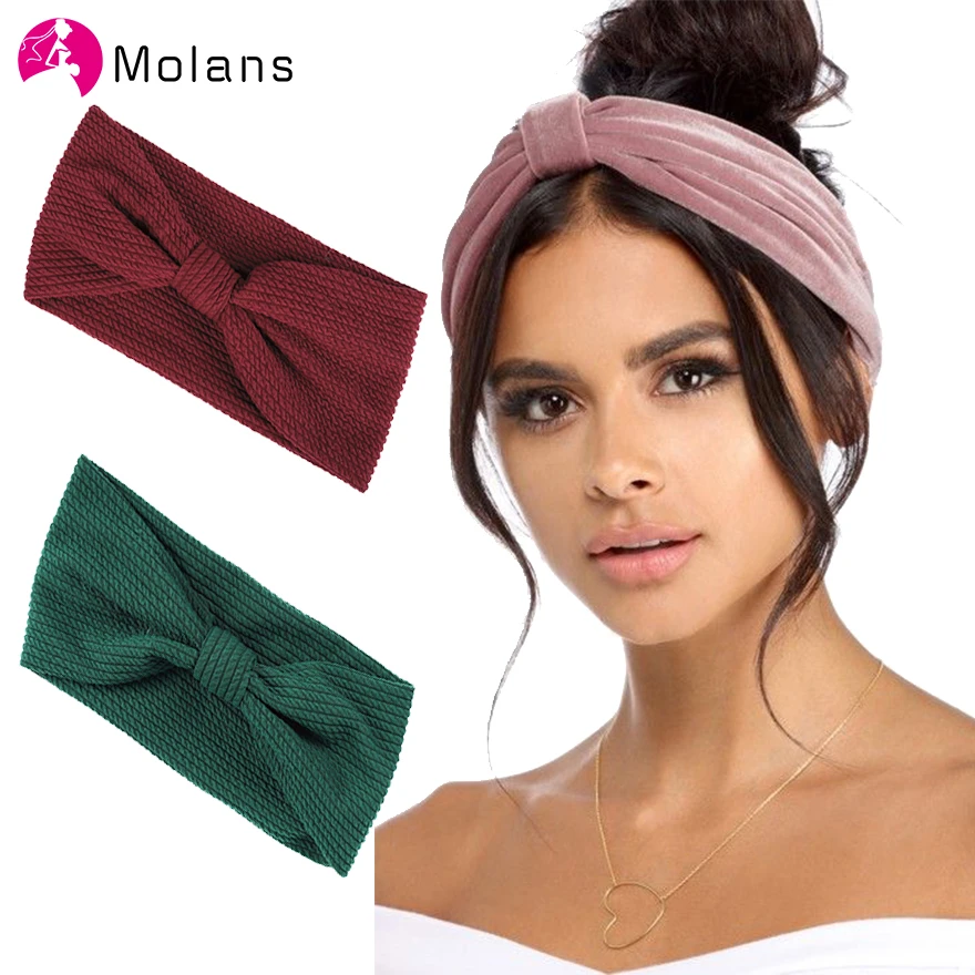 Molans otoño diadema de rayas coreanas mujeres arco invierno turbante elástico diademas Bowknot accesorios para cabello para niñas|Accesorios para el de mujer| - AliExpress