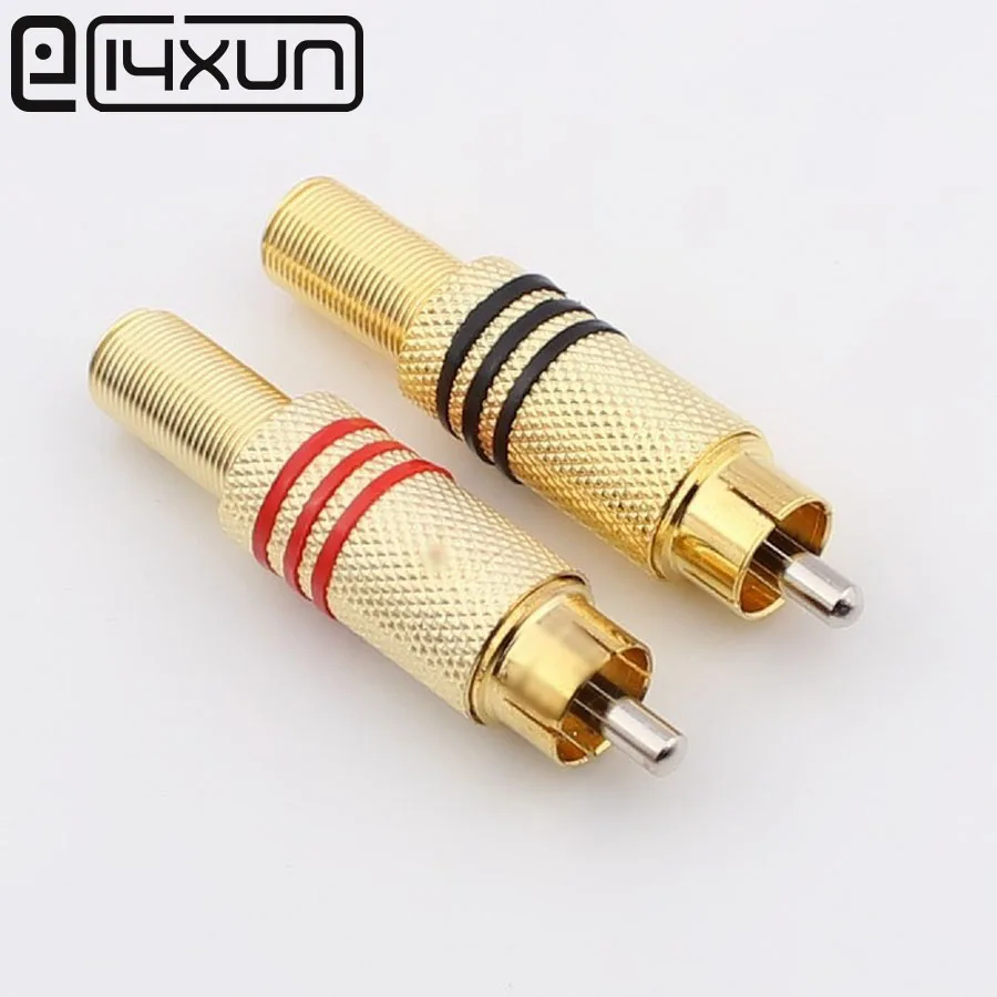 1pcs Gold plated RCA Connector Male jack Plug AV Plugs for PC Audio