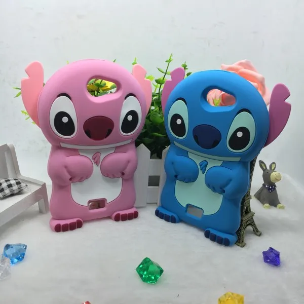 Baru Fundas Bq Aquaris 5 Hd Lilo Stitch Kasus Merah Muda 3d Lucu
