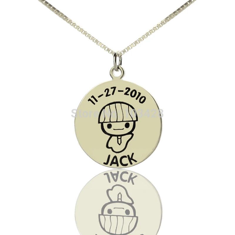 

AILIN Personalized Boys Name Bar Necklace Sterling Silver Initial Disc Pendant for Boys Birthday Unique Son Easter Gift