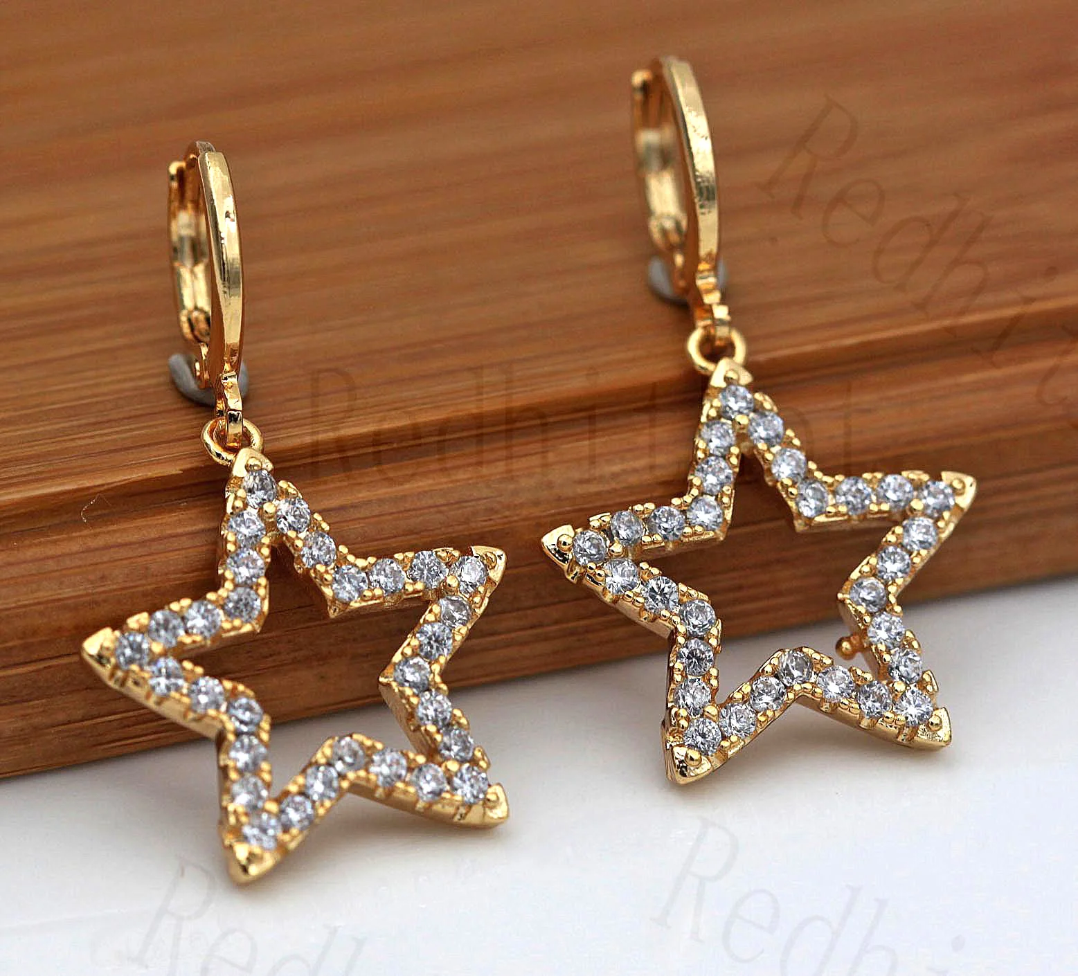 New Star серьги для женщин золотое покрытие полые висячие с цирконием роскошные