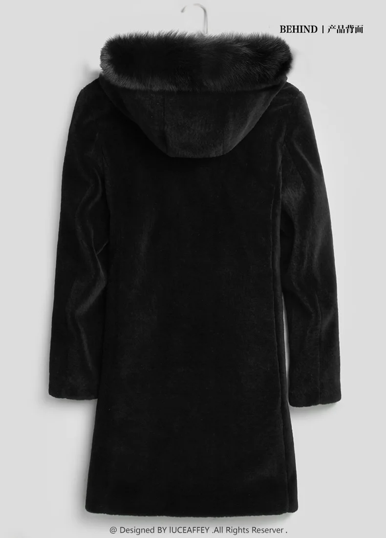 Пальто из натурального меха, зимняя куртка для мужчин, 2019 меховой воротник с капюшоном, овчина, шуба, плюс размер, шерстяные куртки Veste Homme