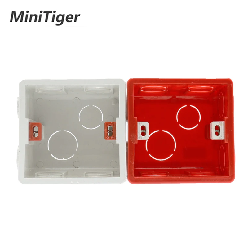 Minitiger распределительная коробка для монтажа в стену 86 внутренняя кассета белая задняя коробка для 86 мм* 86 мм стандартный настенный сенсорный выключатель и розетка с USB
