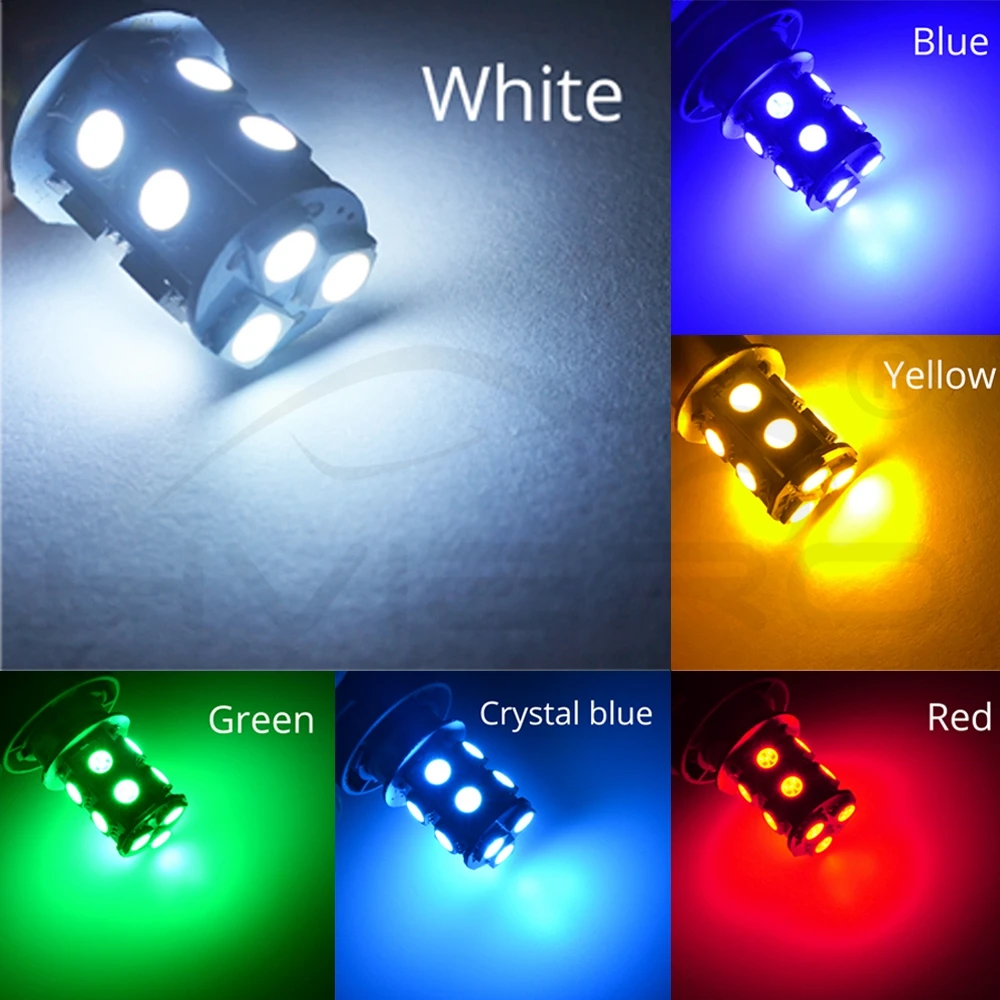 2X 1157 BAY15D 1156 BA15S P21 5 Вт белый красный 13smd стоп сигнал стояночный задний номерной