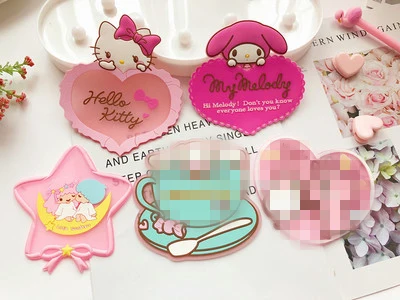 Новые силиконовые мультфильм рисунок «Hello Kitty» My Melody Две звезды Кубок Coaster Кухня место Коврики Таблица Коврики Миньоны Чай подстаканник