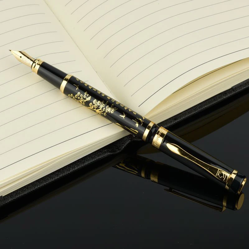 Классический дизайн Luoshi 909, брендовая чернильная перьевая ручка, деловая металлическая подарочная ручка, купить 2 ручки, отправить подарок