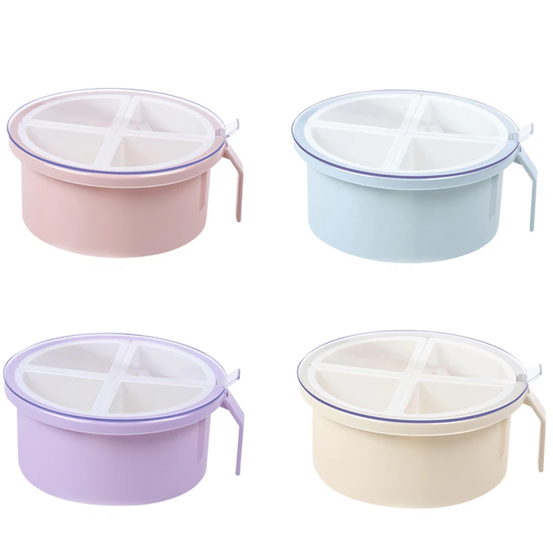 

4PCs Detachable Spice Box with 4 Grids Pepper Herb Sugar Salt Seasoning Storage Container With Spoons Kitchen Cooking Tool
