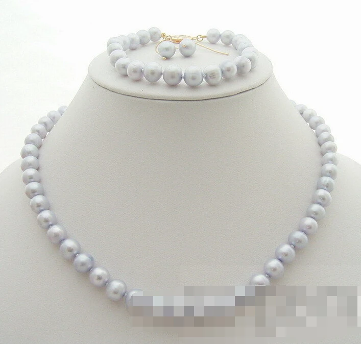 

Fast shipping + 12625 Lavender Pearl Necklace&Bracelet&Earring Set hot