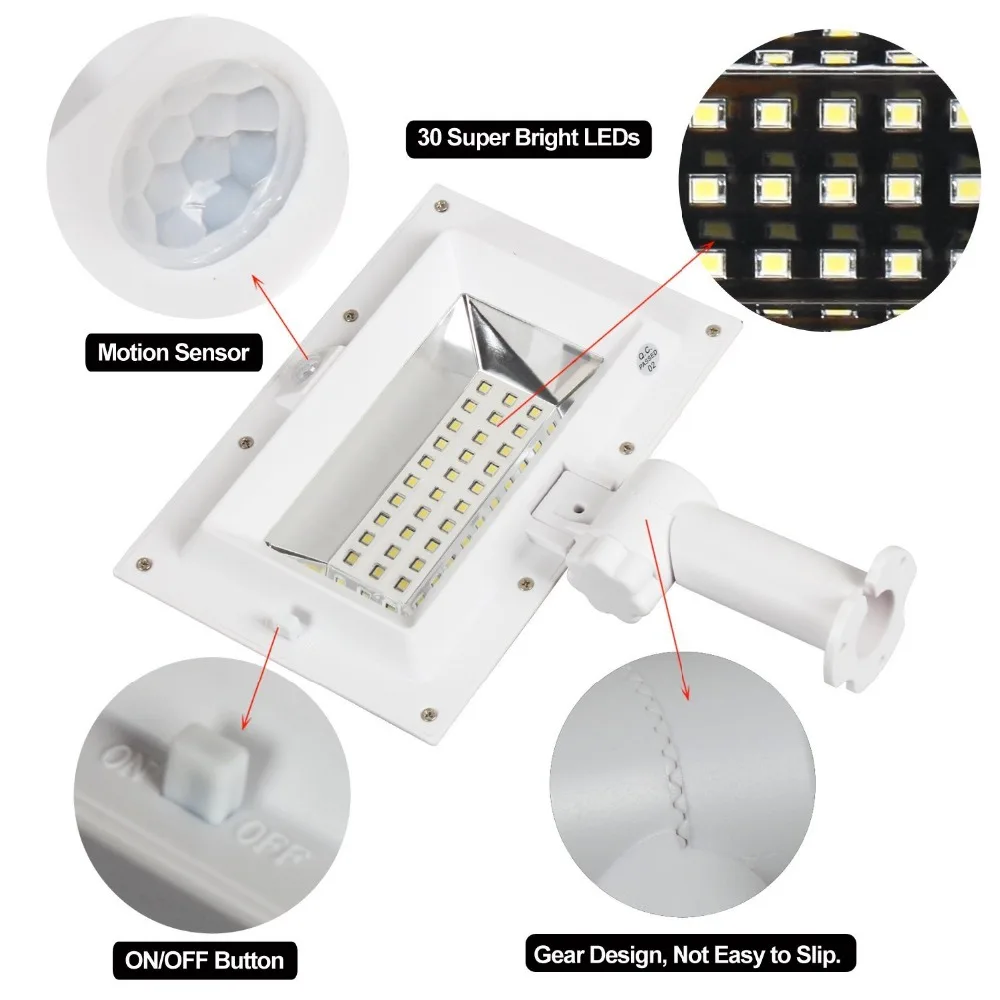 T-SUN 30 светодиодный движения PIR Сенсор солнечного света Водонепроницаемый питание безопасности лампа для уличный садовый забор Garage