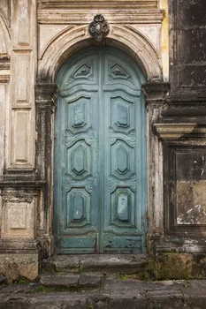 

HUAYI Old Vintage Doors With Stone Wall Wedding Newborns Portraits Photography Backdrop photo Background For Photo Studio Props