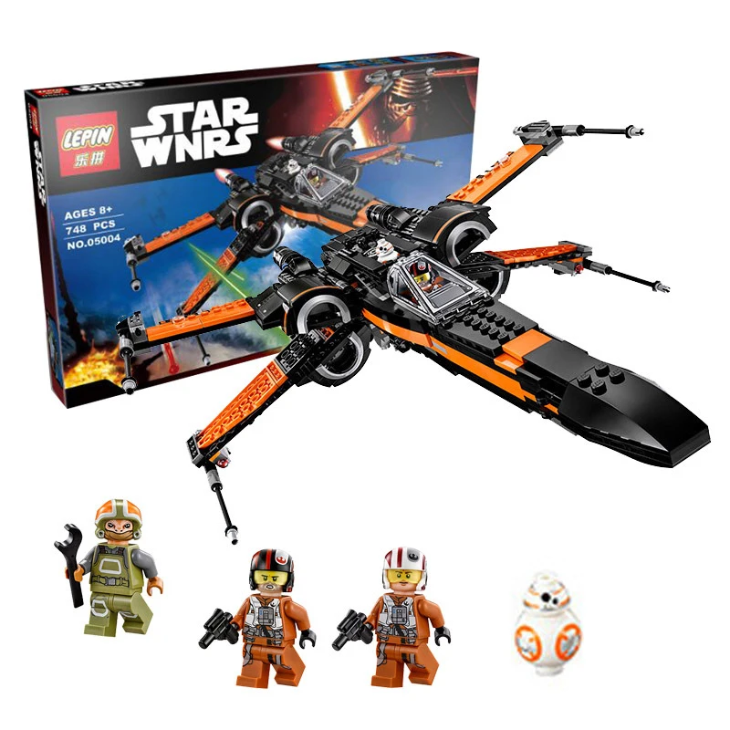 

2017 LEPIN 05004 Star Wars First Order Poe's X-wing Fighter 75102 Assembled Toy Building Block Bricks Set Compatible with legoe