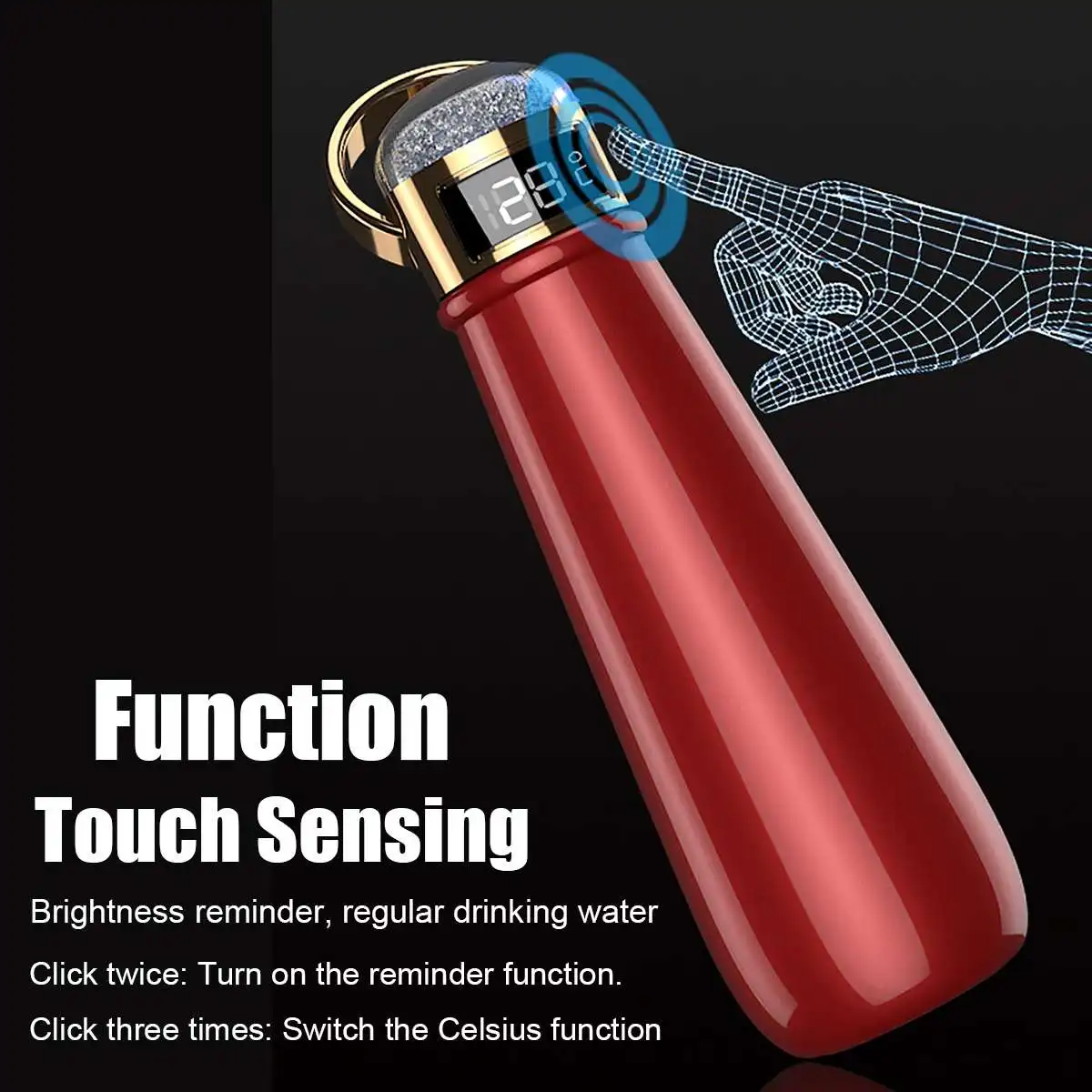 

LED Digital Stainless Steel Smart Water Bottle Thermal Vacuum Insulated Cup LED Reminding Travel Heating Thermo Termos Bottle