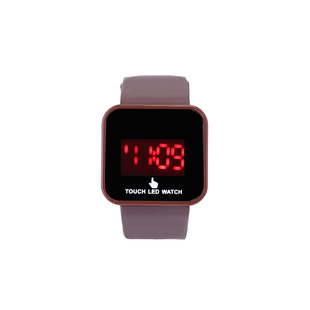 Zhou lianfa модные спортивные Брендовые женские цифровые часы с сенсорным экраном силиконовый ремешок Корейская версия электронные наручные часы reloj - Цвет: Coffee