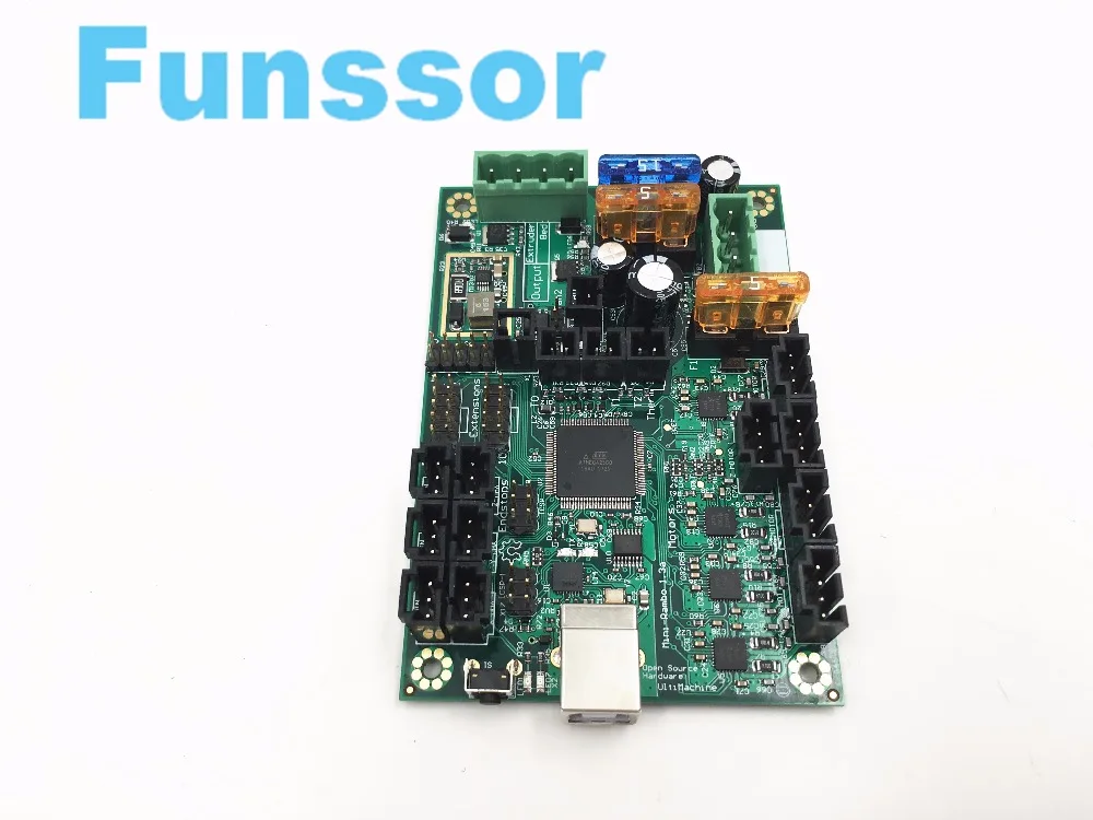 

A Funssor Reprap Prusa i3 Mini-Rambo 1.3a mainboard for Prusa i3 MK2 3d printer designed by Ultimachine