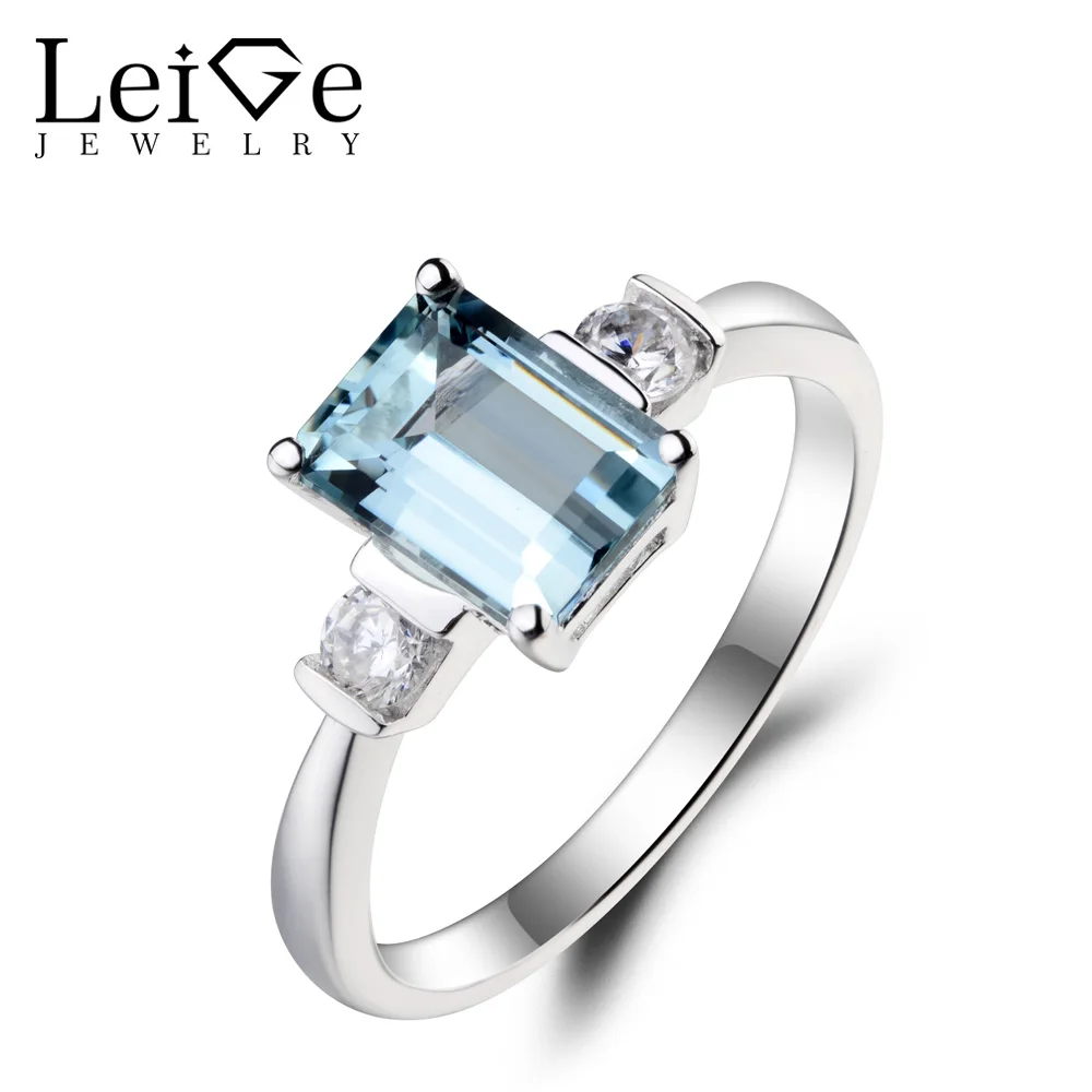 Кольцо женское из серебра 925 пробы с натуральным аквамарином|natural aquamarine ring|925 sterling