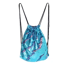 ФОТО Mermaid Drawstring Bag Magic Reversible Sequin Backpack  Glittering Dance Bag Storage Bags Drop 